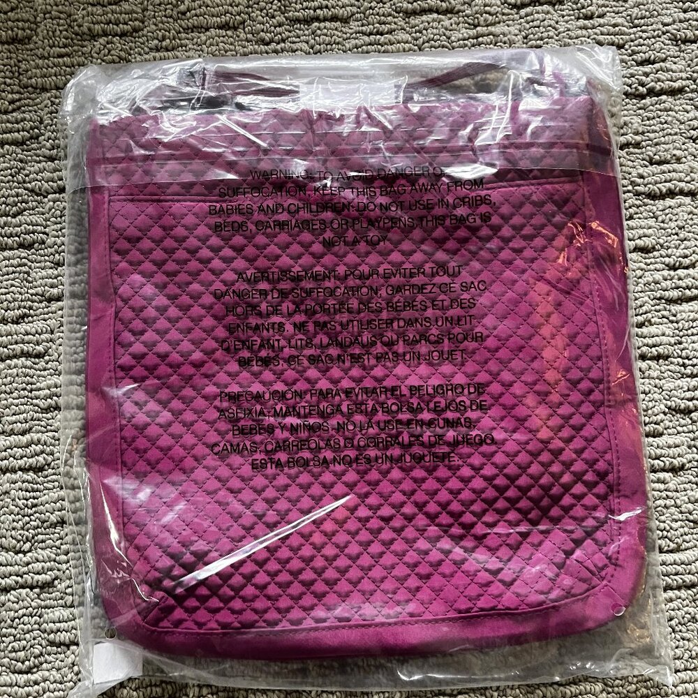 Vera Bradley Triple Zip Hipster Raspberry Radiance - NEW with tags